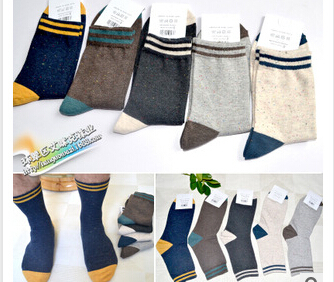 艾咪克-韓國進(jìn)口純綿男襪 秋冬新款 時尚條紋襪子 商務(wù)襪